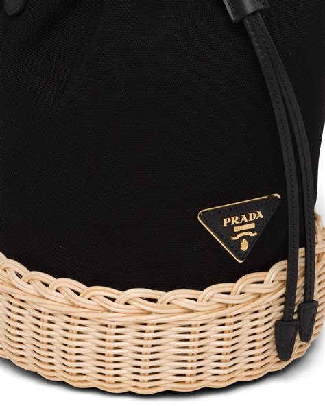 prada bucket bag wicker|used wicker Prada handbags.